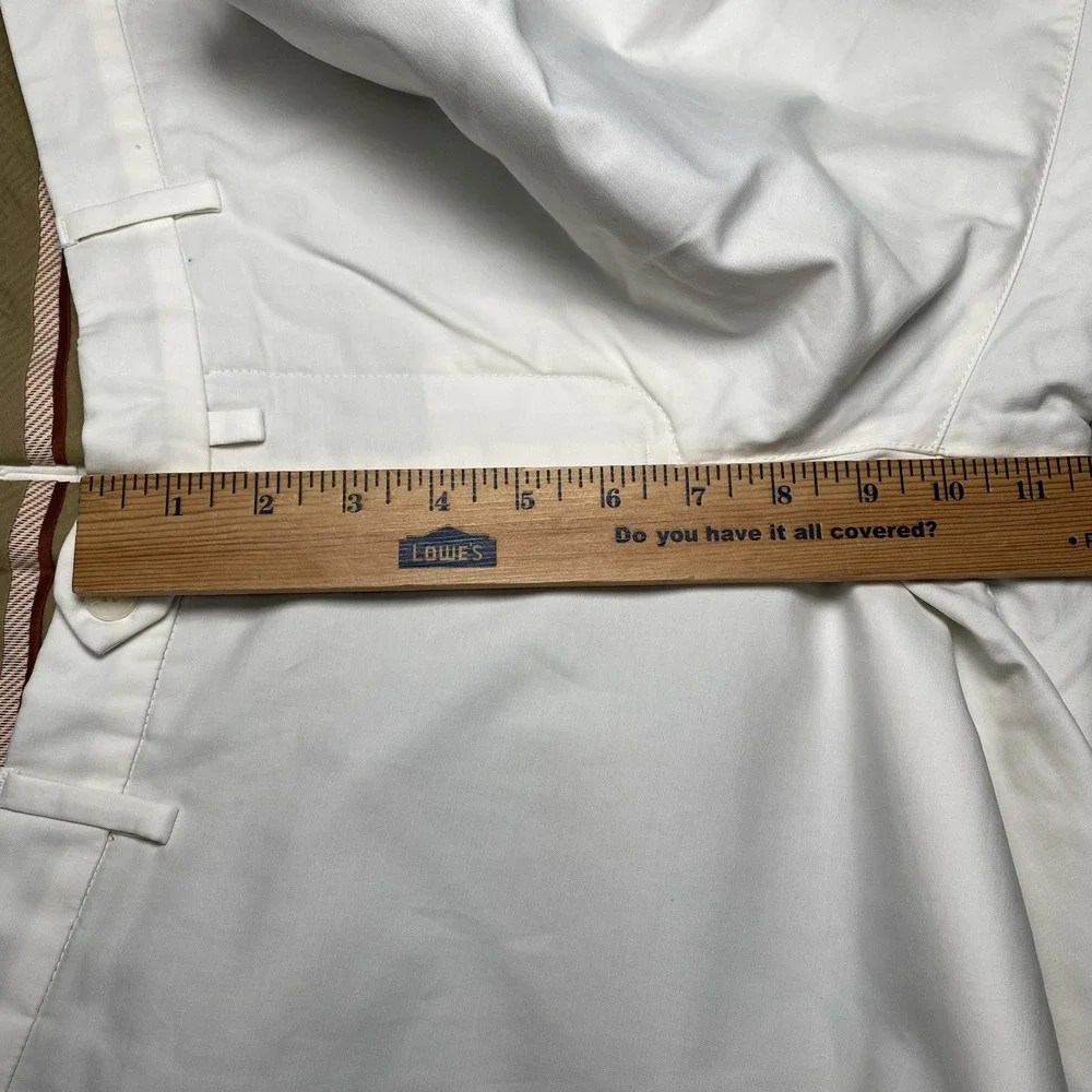 Loro Piana Pants 48 (34x29) Cotton Blend Flat Front White Quiet Luxury FAE8346